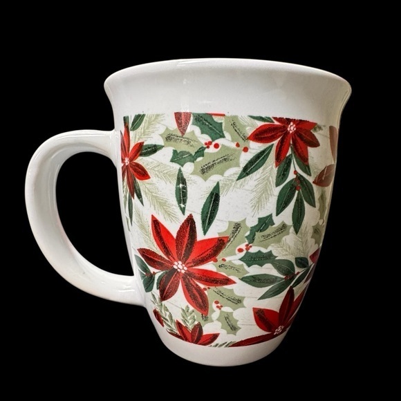 Royal Norfolk Poinsetta Holiday/Christmas 12 oz.  Mug‎ Excellent Condition - Picture 1 of 5